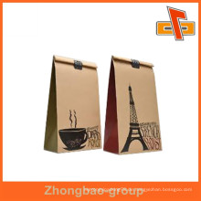 Guangzhou Lieferanten hochwertigen Heißsiegel Feuchtigkeitsbeständige Papier Material Kaffeebeutel mit Kaffee-Design für Bohnen Verpackung